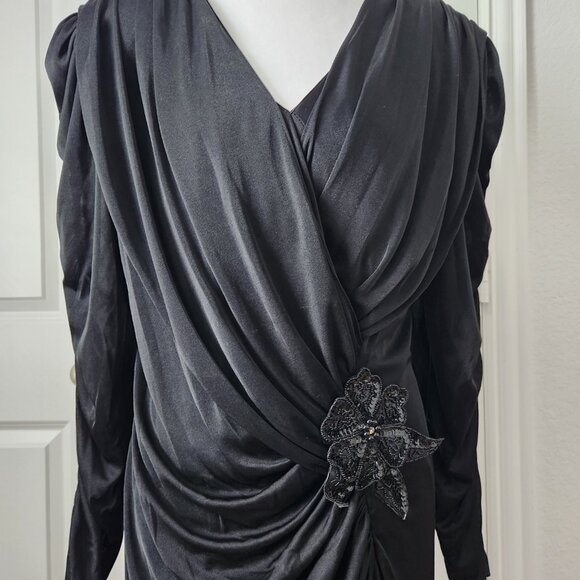 Patra Vintage Black Formal Dress Size 14 - Picture 5 of 7